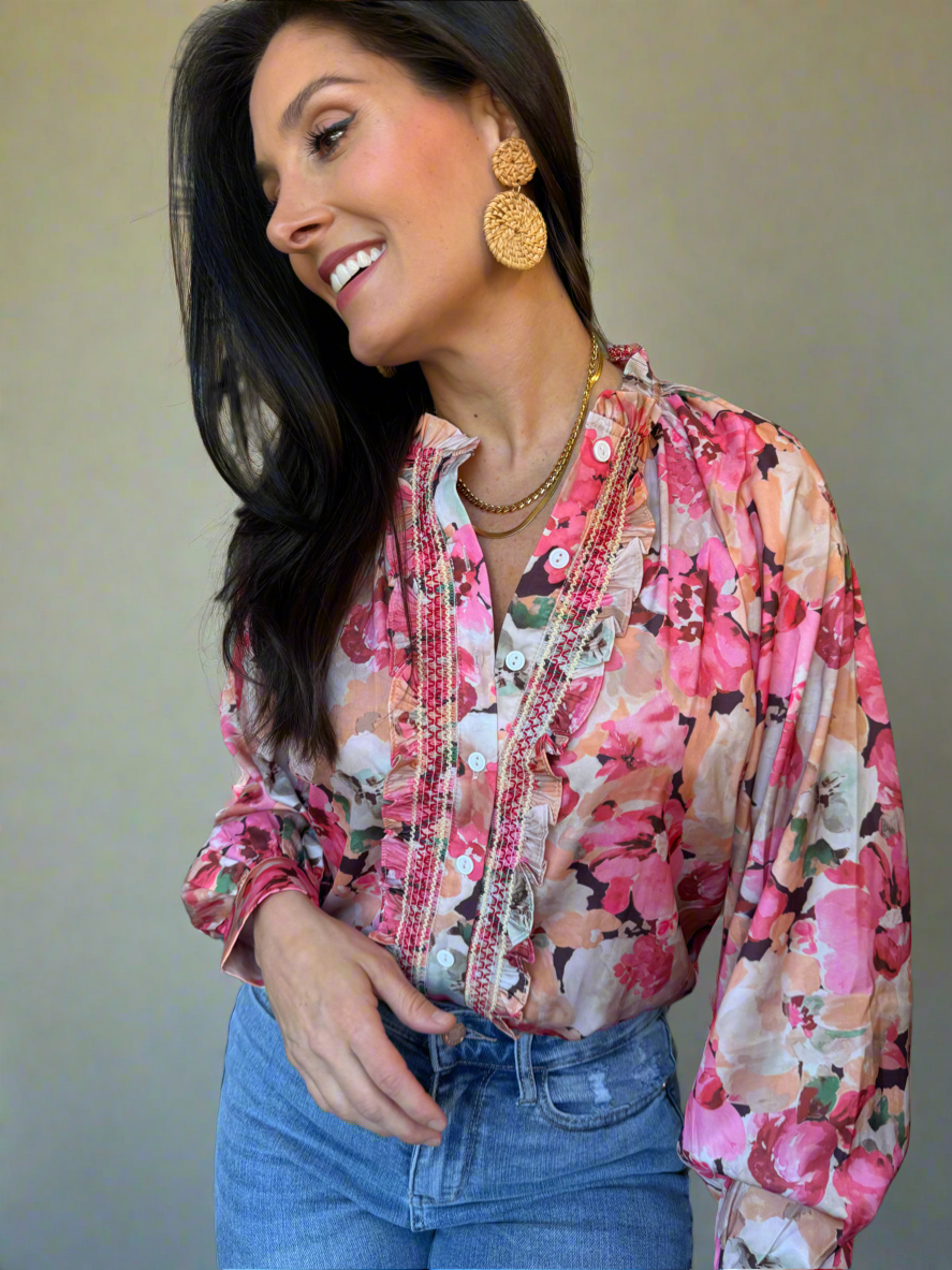 Petal Trim Button Down