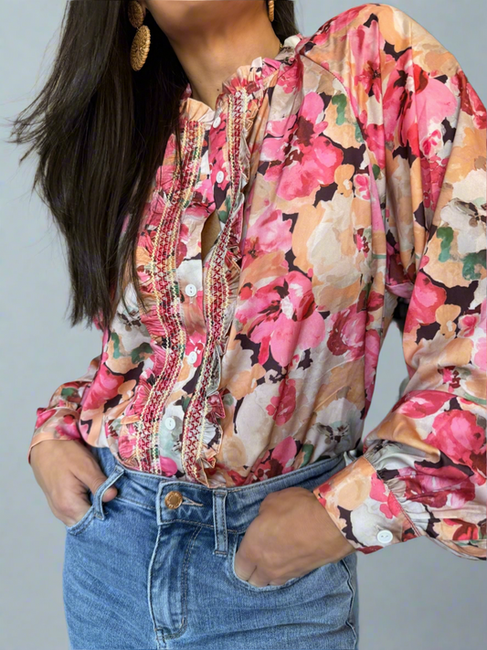 Petal Trim Button Down