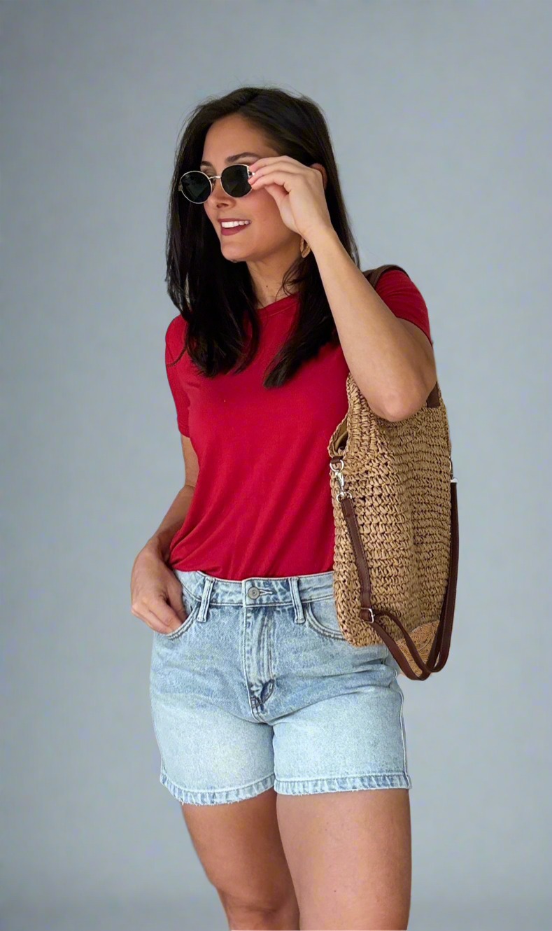 Perfect Fit High Rise Denim Shorts