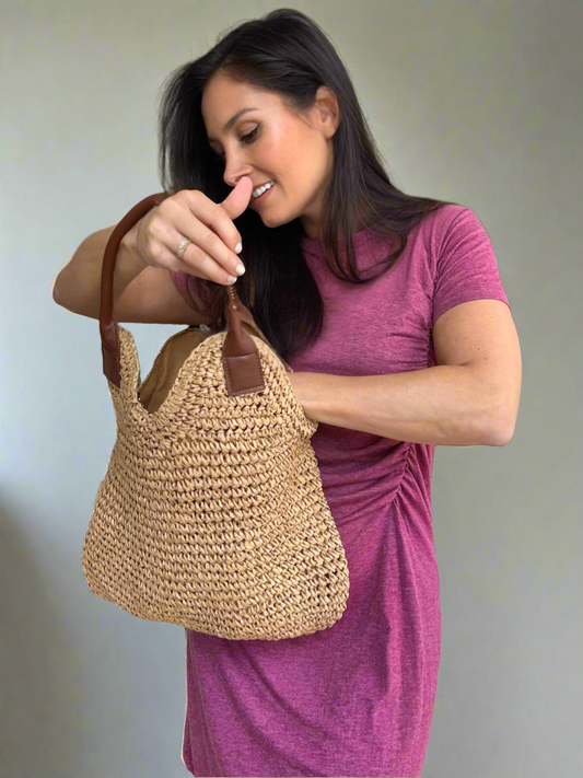 Brunch Envy Woven Shoulder Bag