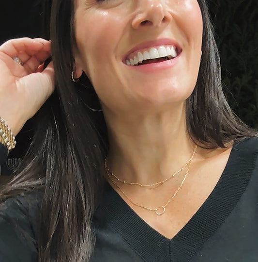 Fleece Leggings & Golden Duo Necklace Bundle