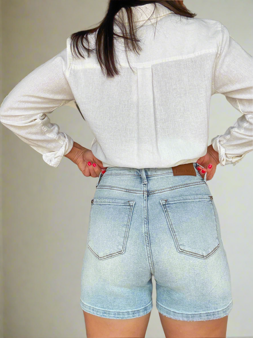 Perfect Fit High Rise Denim Shorts