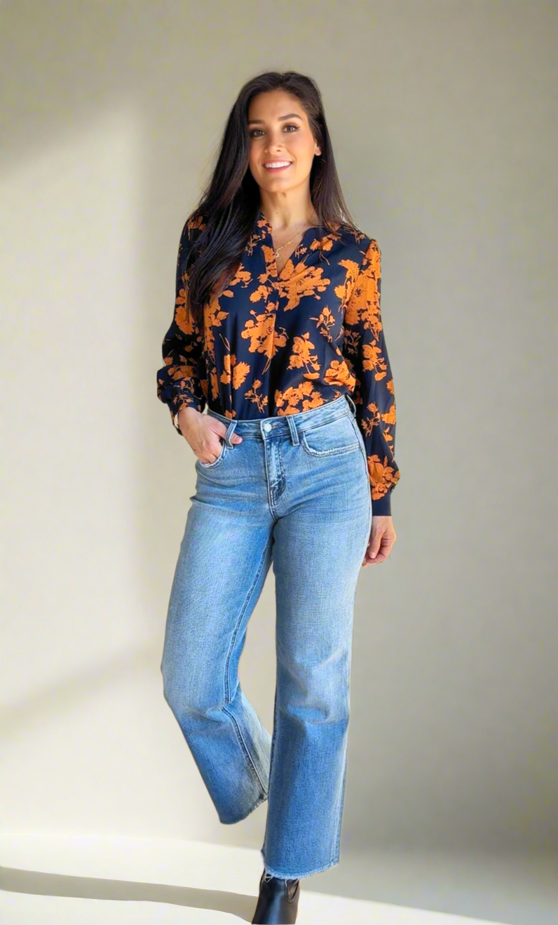 Perfect Bloom Notched Collar Blouse