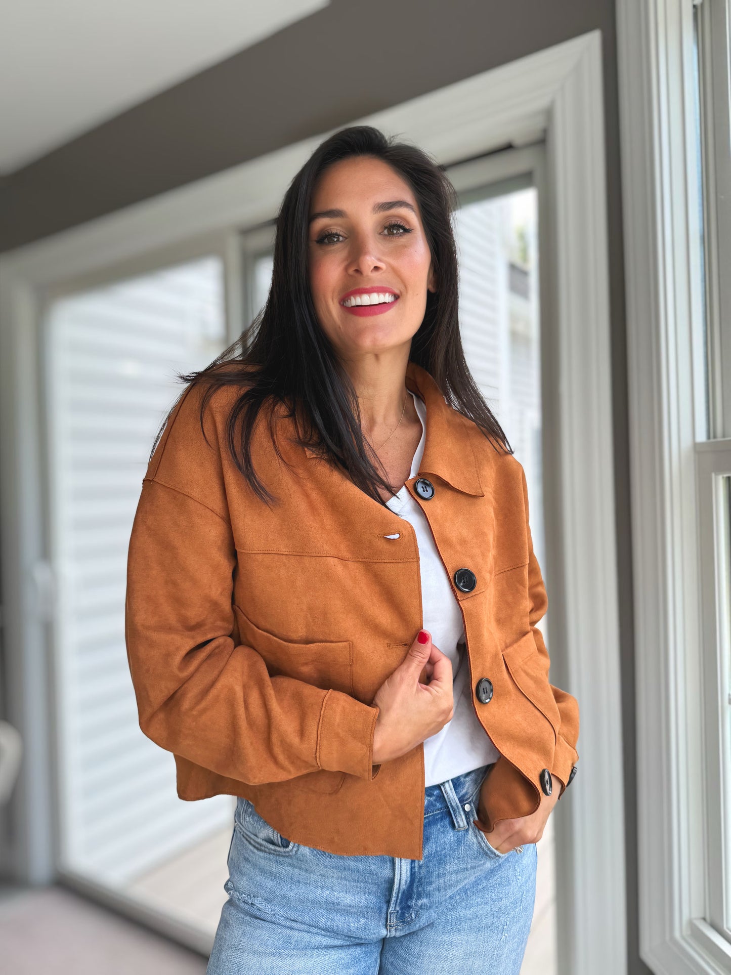 Patch Pocket Suede Jacket