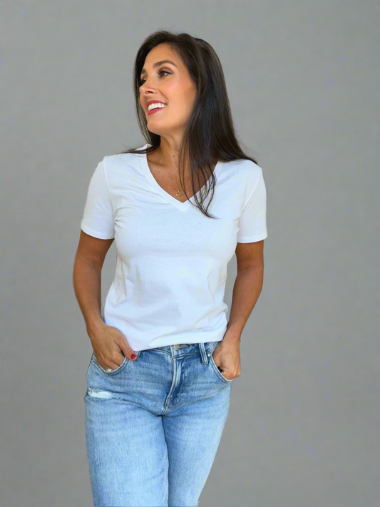 Classic V-neck Cotton Tee