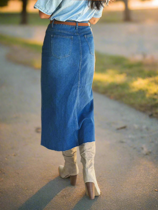 Afternoon Stroll Denim Skirt