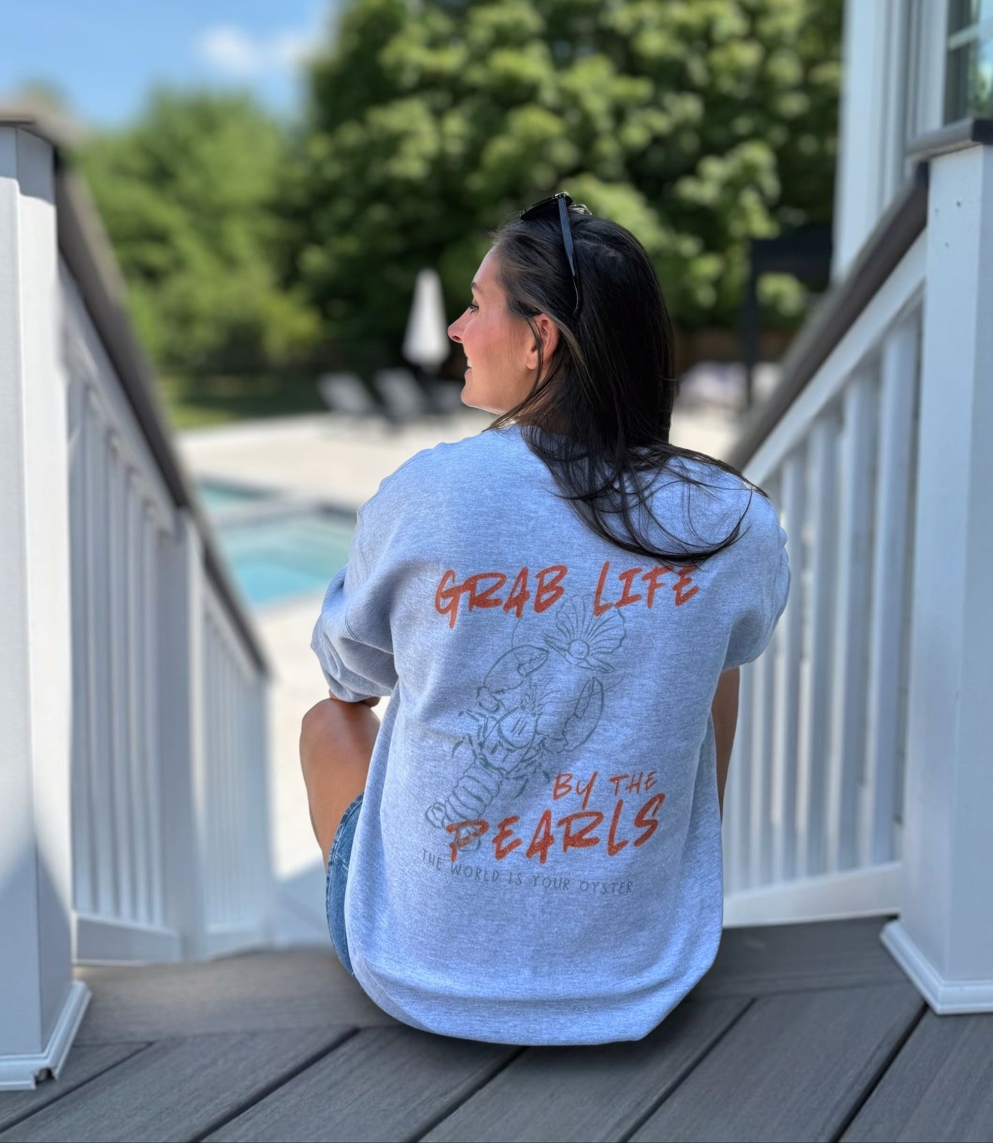 Grab Life by the Pearls Fleece Sweatshirt