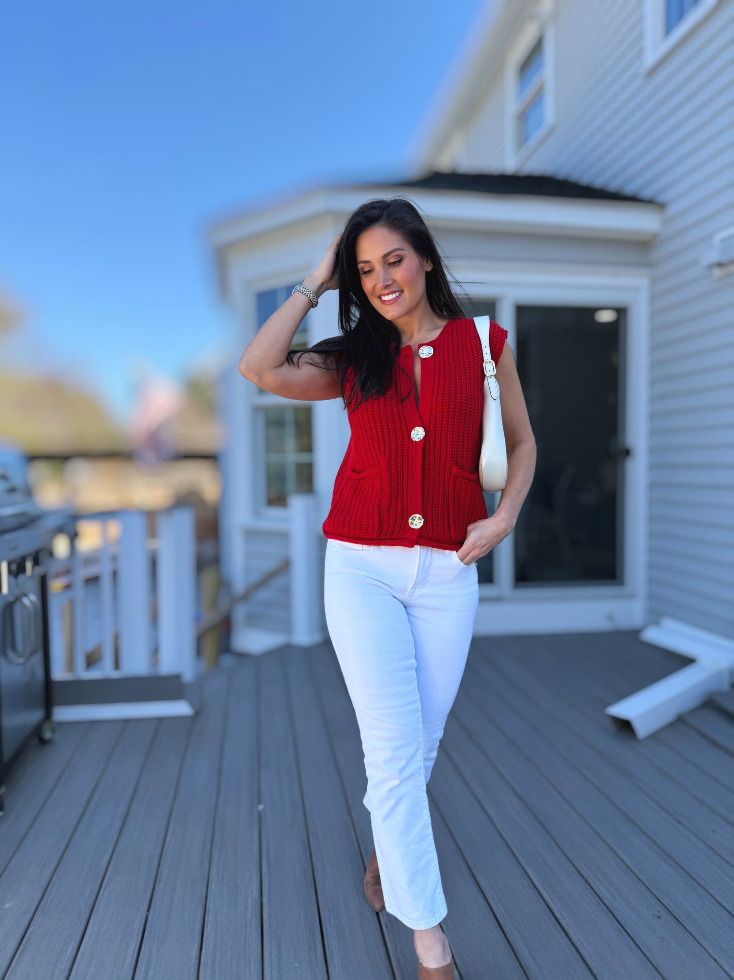 Amore Button Down Sweater Vest