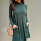 City Stroll Mock Neck Stretch Dress