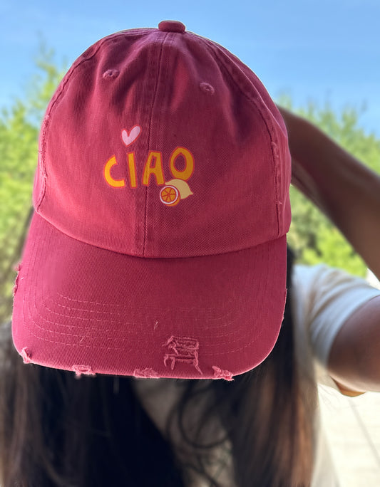 Ciao, Amore Distressed Hat