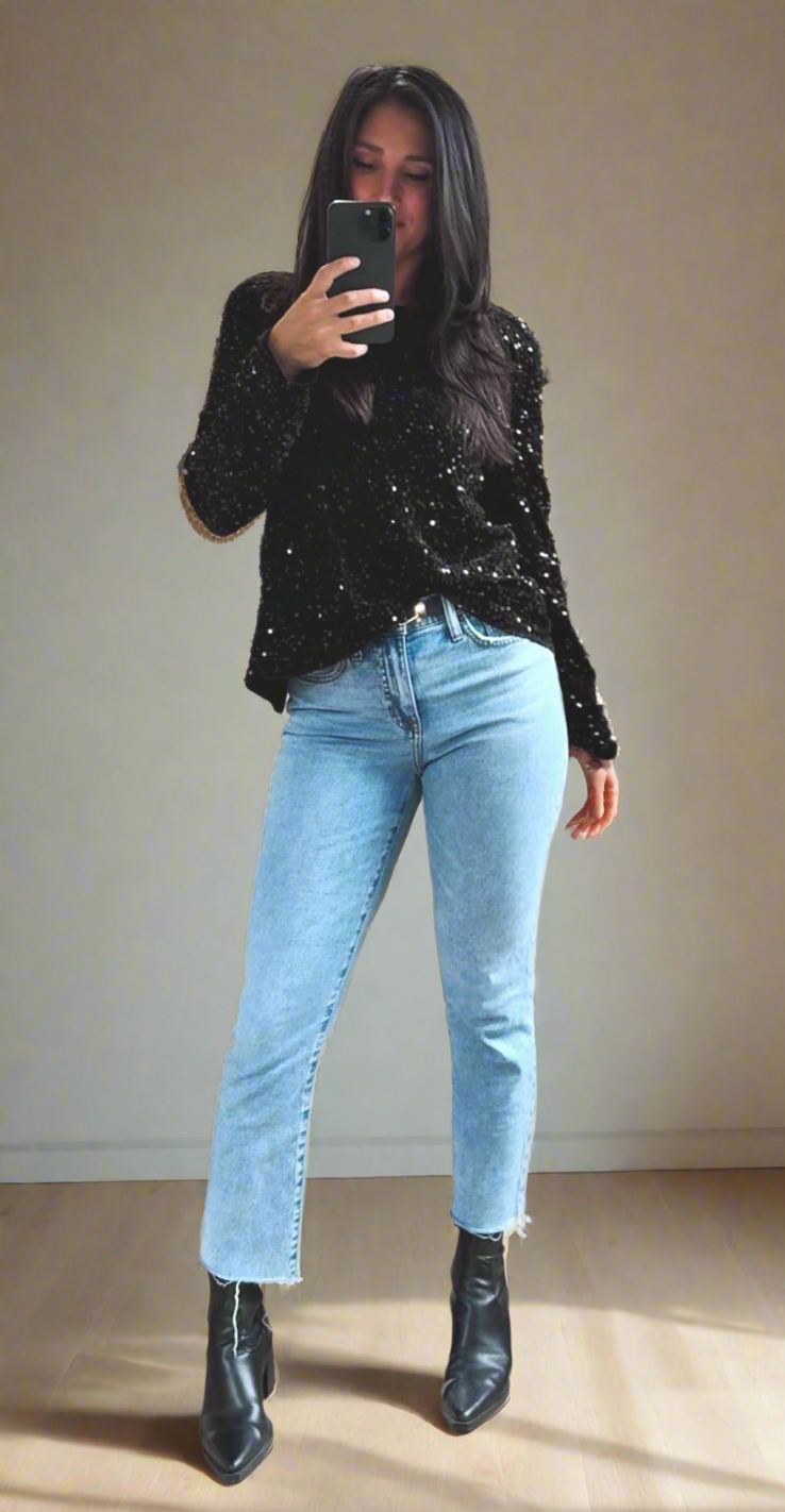 Twinkle and Turn Sequin Top
