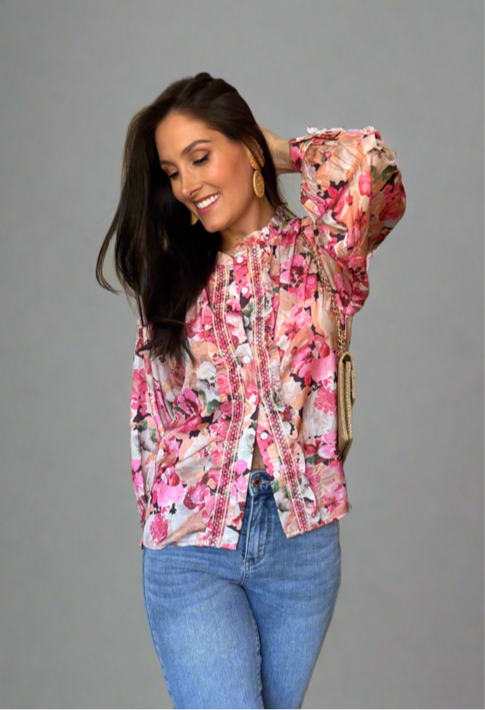 Petal Trim Button Down