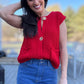 Amore Button Down Sweater Vest