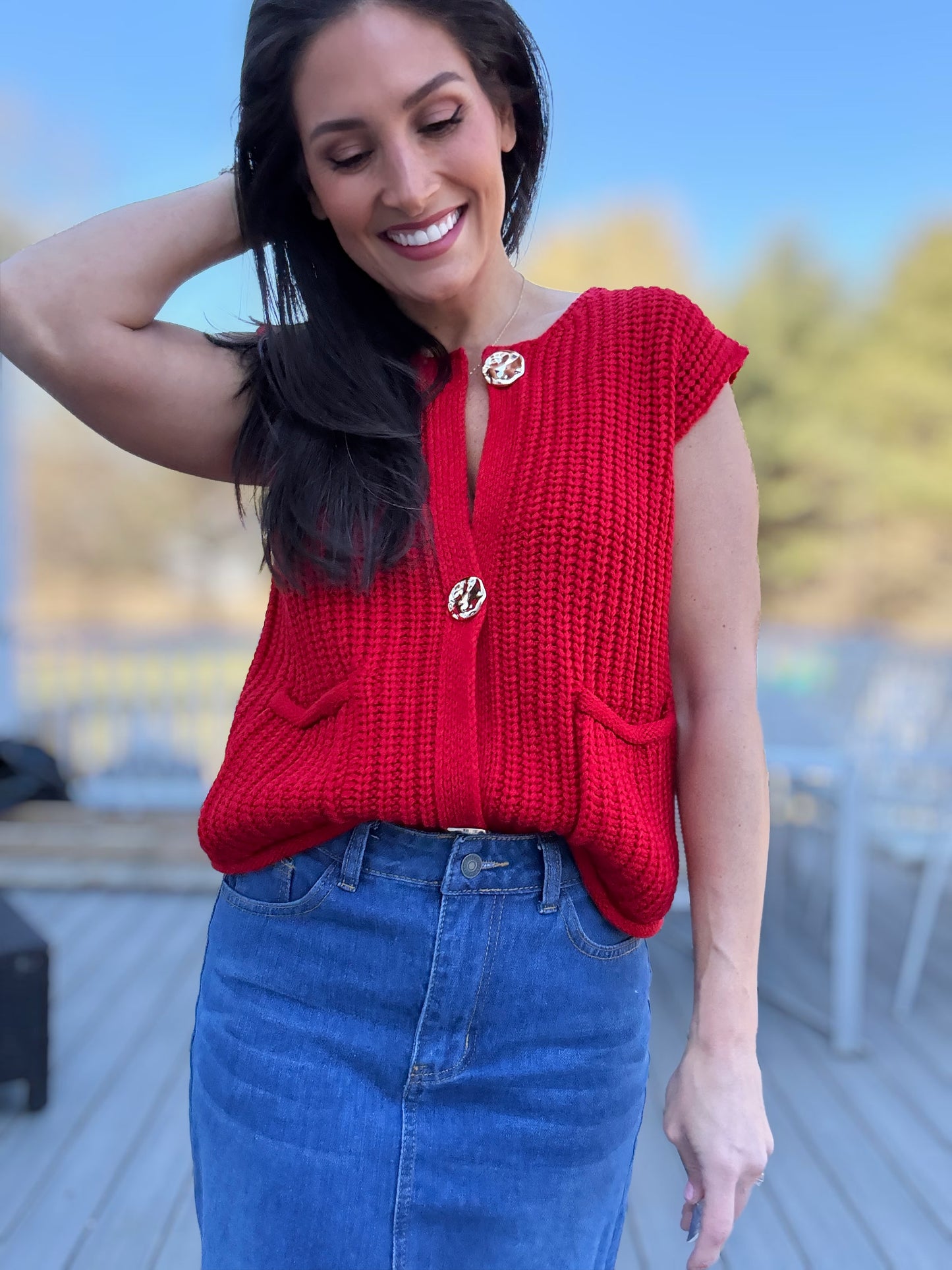 Amore Button Down Sweater Vest