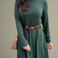 City Stroll Mock Neck Stretch Dress