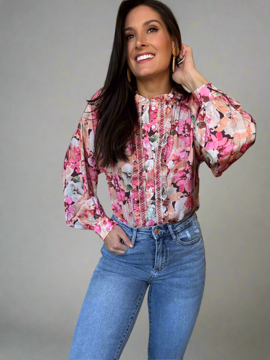 Petal Trim Button Down