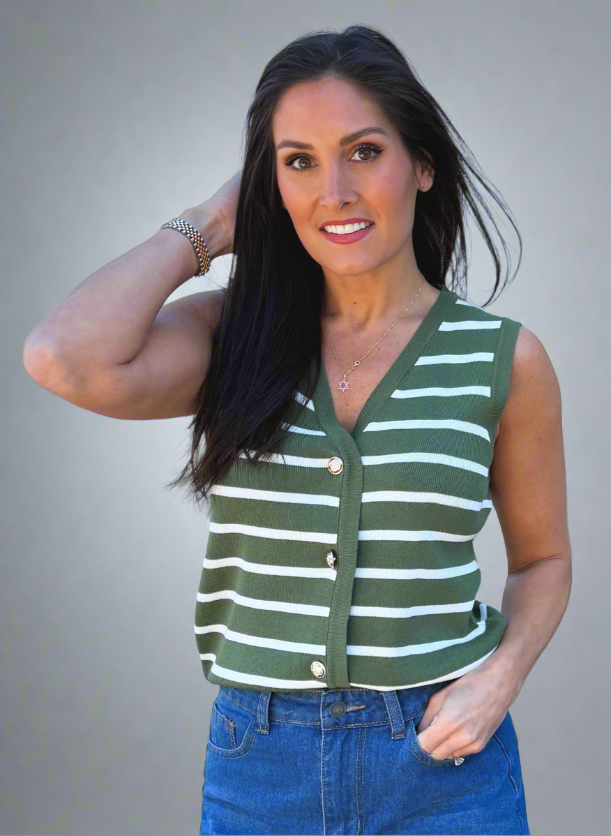 Al Fresco Striped Knit Vest