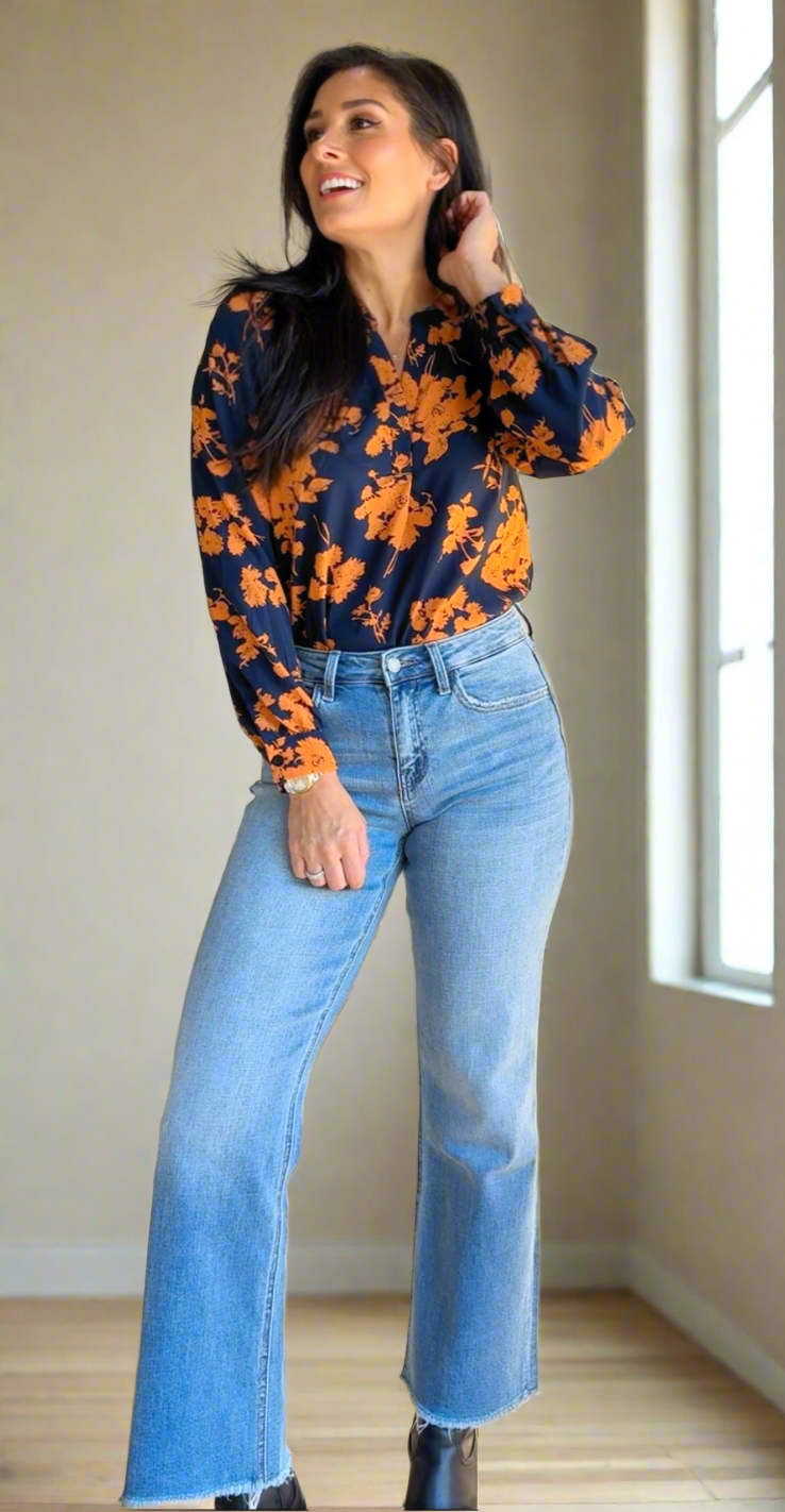 Perfect Bloom Notched Collar Blouse