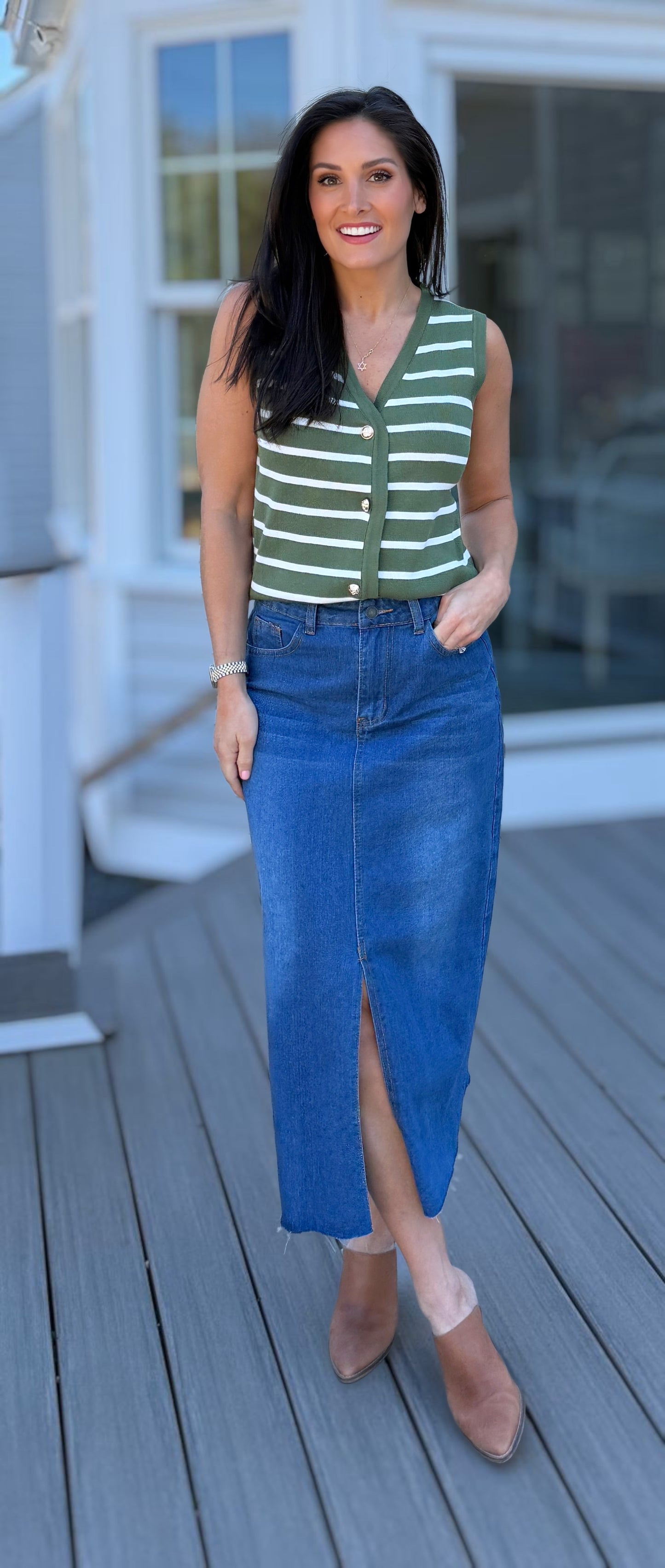 Afternoon Stroll Denim Skirt