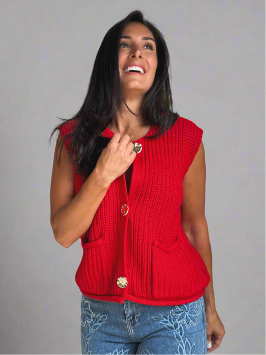Amore Button Down Sweater Vest