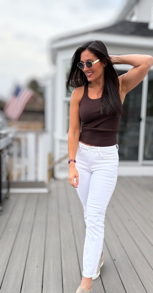 Mid Rise Tummy Control Jeans