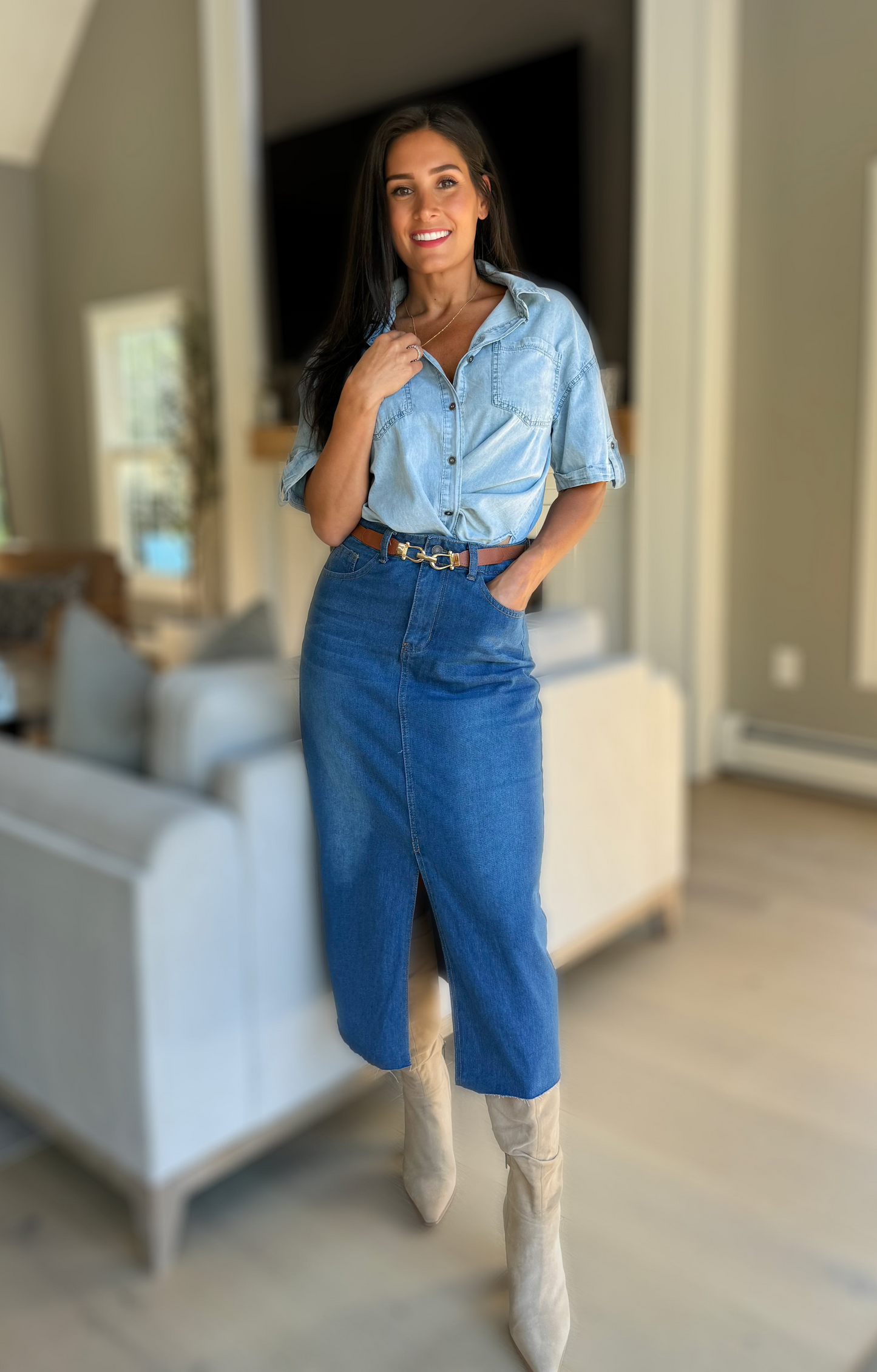 Afternoon Stroll Denim Skirt