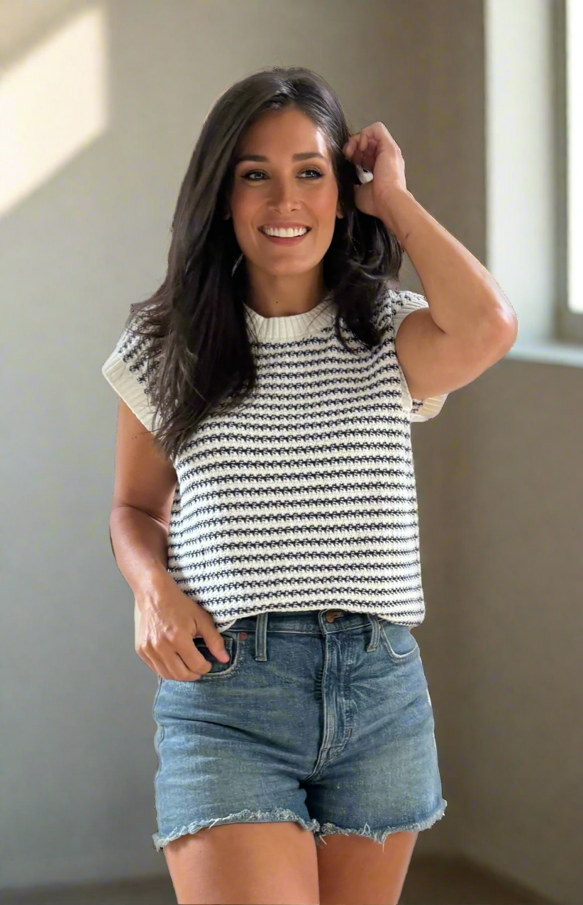 All-Season Striped Knit Sweater